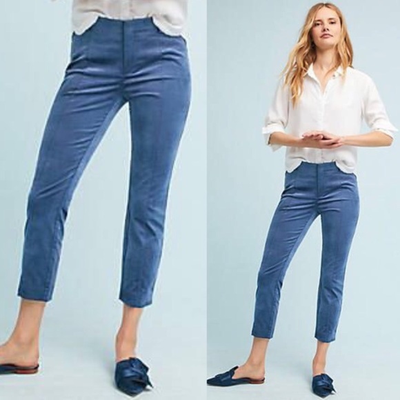 Anthropologie Pants - ANTHROPOLOGIE Essential Slim Pants Blue Velvet Z43